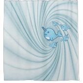 キッズシャワーカーテンブルーナラル シャワーカーテン (正面)