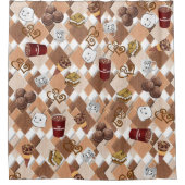 キッズシャワーカーテンホットチョコレートマシュマロ シャワーカーテン (正面)