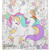 キッズシャワーカーテンユニコーンスターエンジェル シャワーカーテン (正面)