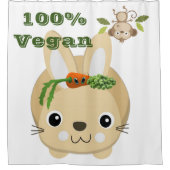 キッズシャワーカーテンラビットモンキーニンジン&エンドウ シャワーカーテン (正面)