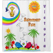 キッズシャワーカーテンレインボーサンキリン シャワーカーテン (正面)