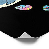 キッズシャークエッグ狩りイースターおもしろい春幼児 ポスター (角)