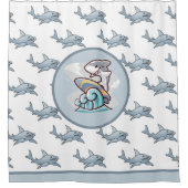 キッズシャークサーファー シャワーカーテン (正面)