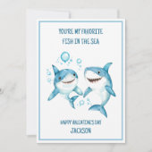 キッズシャークスクール クラスルーム ハッピー バレンタインデー シーズンカード (正面)