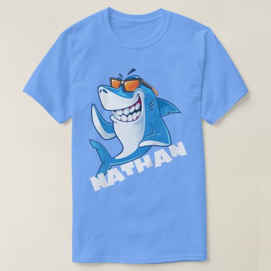 キッズシャークネームネイサンギフトボーイズ Tシャツ (デザイン正面)