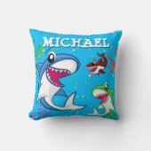 キッズシャークマンアンダーウォーターブルーシー海少年 クッション (正面)