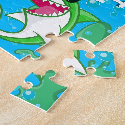 キッズシャークマンアンダーウォーターブルーシー海魚 ジグソーパズル (側面)