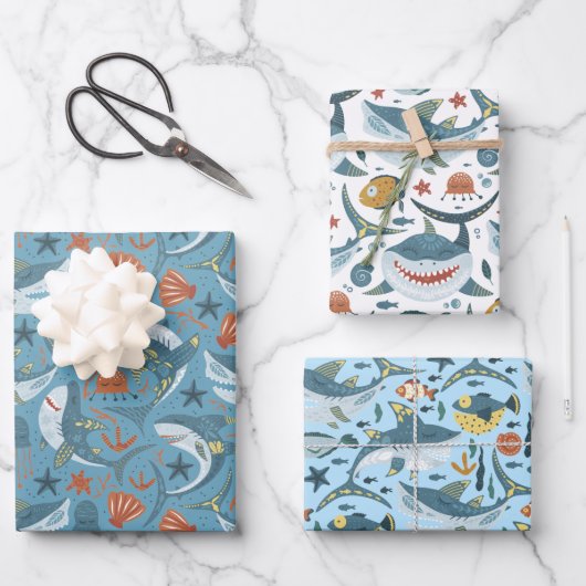 キッズシャーク第1回第2回生誕生海兵男子 ラッピングペーパーシート (正面)