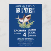 キッズシャーク誕生日パーティーへの招待 ポストカード (正面)