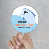 キッズシャーク誕生日パーティー男の子が与える好意 ラウンドシール