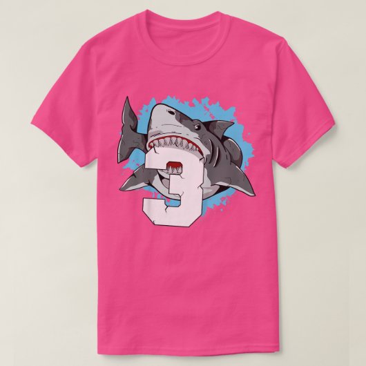 キッズシャーク3rd誕生日3 3サメ幼児ボーイ tシャツ (デザイン正面)