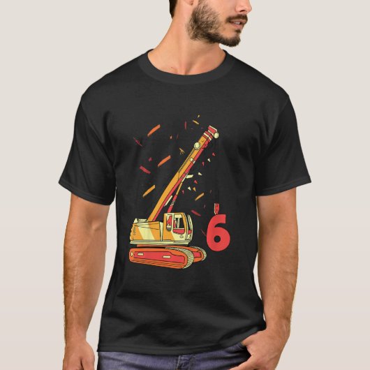キッズショベル6th誕生日6年ディガーコンストル tシャツ (正面)