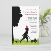 キッズシルエット誕生日パーティーの招待 招待状 (スタンド正面)