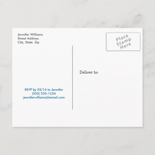 キッズシーカラフルライフ誕生日パーティーへの招待 インビテーションポストカード (裏面)