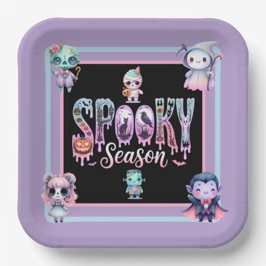 キッズシー不気味ズンハロウィーン紙プレート ペーパープレート (正面)