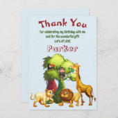 キッズジャパーソナライズされたングル誕生日サンキューカード サンキューカード (正面/裏面)