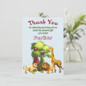 キッズジャパーソナライズされたングル誕生日サンキューカード サンキューカード (スタンド正面)