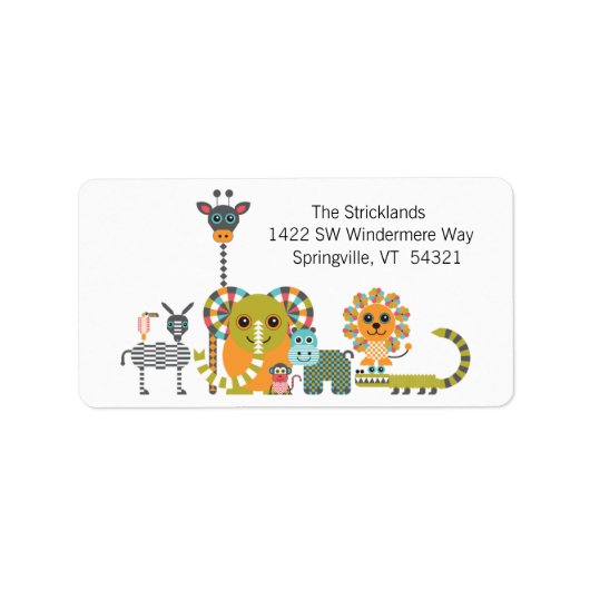 キッズジャングルサファリモダンーの動物住所 シール (正面)