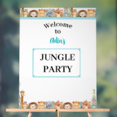 キッズジャングルパーソナライズされたパーティーウェルカムサイン アクリルサイン (ニュートラル)
