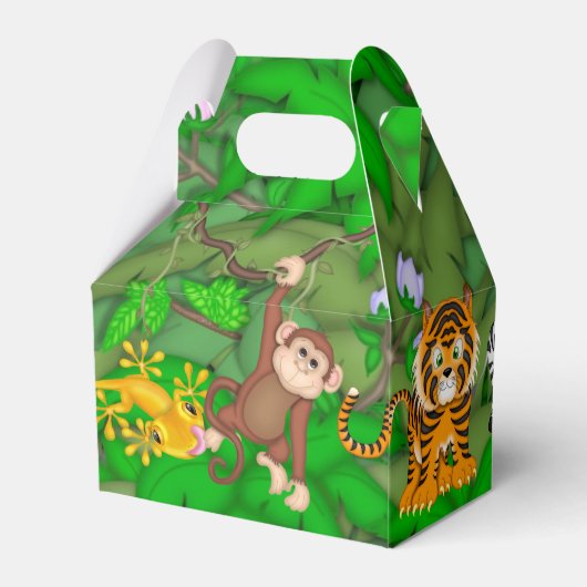 キッズジャングル動物の誕生日パーティーお気に入りボックス フェイバーボックス (裏面サイド)
