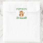 キッズジャングル動物パーティースクエアステッカー – タイガー スクエアシール (バッグ)