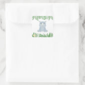 キッズジャングル動物パーティースクエアステッカー – Rhino スクエアシール (バッグ)