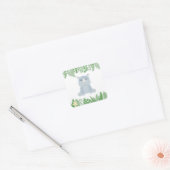 キッズジャングル動物パーティースクエアステッカー – Rhino スクエアシール (封筒)