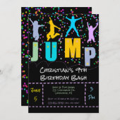 キッズジャンプ&トランポ遊リン誕生日バッシュ 招待状 (正面/裏面)