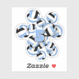 キッズジャージーナンバーltブルーブラックバレーボール シール