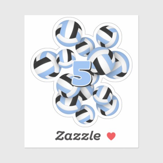 キッズジャージーナンバーltブルーブラックバレーボール シール (シート)