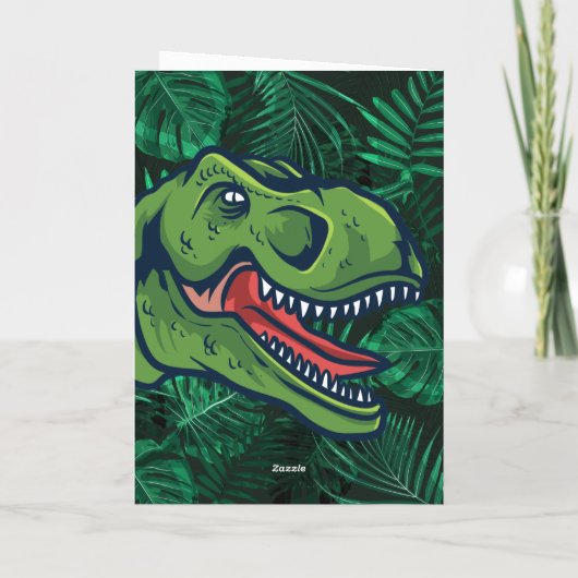 キッズジュラシックディノパーソナライズされた恐竜誕生日 カード (裏面)