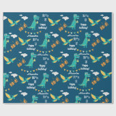 キッズジュラシックトレックスディノダノデュオナーズ年齢カスタム ラッピングペーパー (フラット)