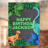 キッズジュラシックトレックスディノ恐竜誕生日 ウィンドウサイン (シート2)