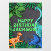 キッズジュラシックトレックスディノ恐竜誕生日 ウィンドウサイン (シート)