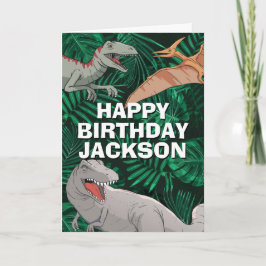 キッズジュラシックトレックスディノ恐竜誕生日 カード