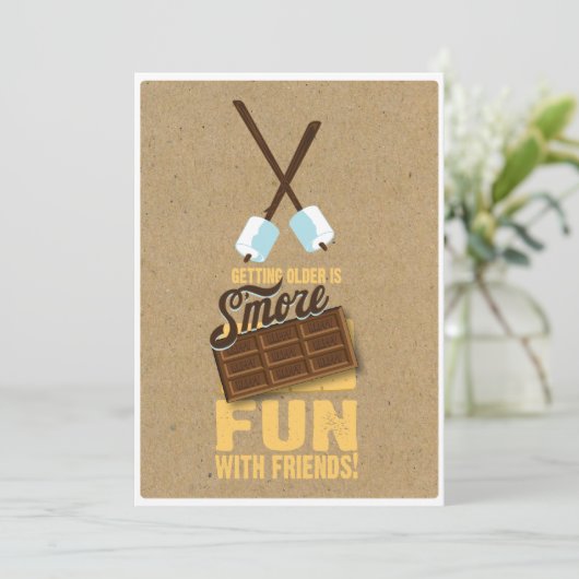 キッズスイーツ誕生日焚き火スモール招待状 招待状 (スタンド正面)