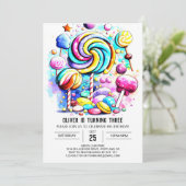 キッズスウィートチョコレート誕生日 招待状 (スタンド正面)