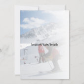 キッズスキーの誕生日パーティーや休暇 招待状 (裏面)