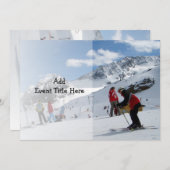 キッズスキーの誕生日パーティーや休暇 招待状 (正面/裏面)