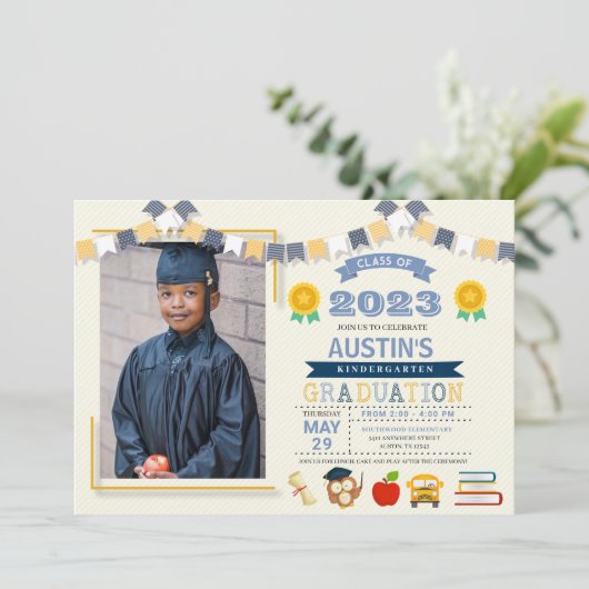 キッズスクール卒業写真 招待状 (スタンド正面)