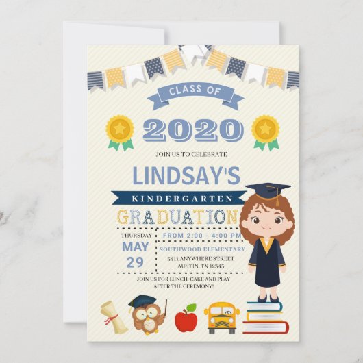 キッズスクール卒業発表招待状 招待状 (正面)