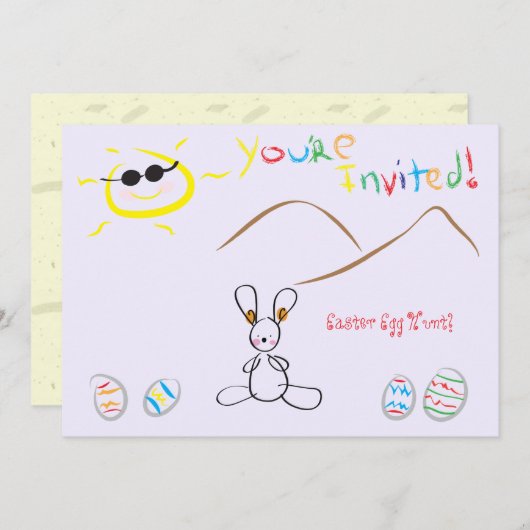 キッズスケッチイースターエッグ狩り 招待状 (正面/裏面)