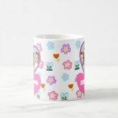 キッズスケッチスタイル写真母の日ギフトピンク コーヒーマグカップ (中央)