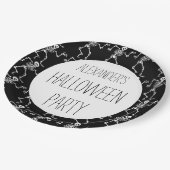 キッズスケルトンパーソナライズされたパターンハローウィンパーティ ペーパープレート (アングル)