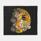 キッズスケルトン乗馬モンスタートラックハロウィンコスト フリースブランケット (正面(横))