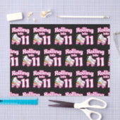 キッズスケートパーティー- 11誕生日 – ローラースケートで滑る 薄葉紙 (クラフト)