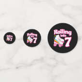 キッズスケートパーティー- 7誕生日 – ローラースケートで滑る コンフェッティ (裏面)