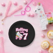 キッズスケートパーティー- 7誕生日 – ローラースケートで滑る ペーパープレート (パーティー)