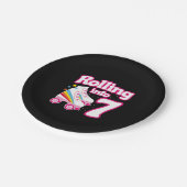 キッズスケートパーティー- 7誕生日 – ローラースケートで滑る ペーパープレート (アングル)