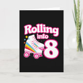 キッズスケートパーティー - 8歳の誕生日 - ローラースケート カード (正面)